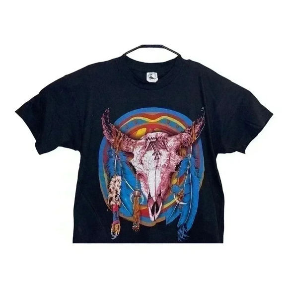Vintage 90s Caribbean Dream Indian Cattle T-Shirt L Single Stitch NEW - Picture 2 of 9